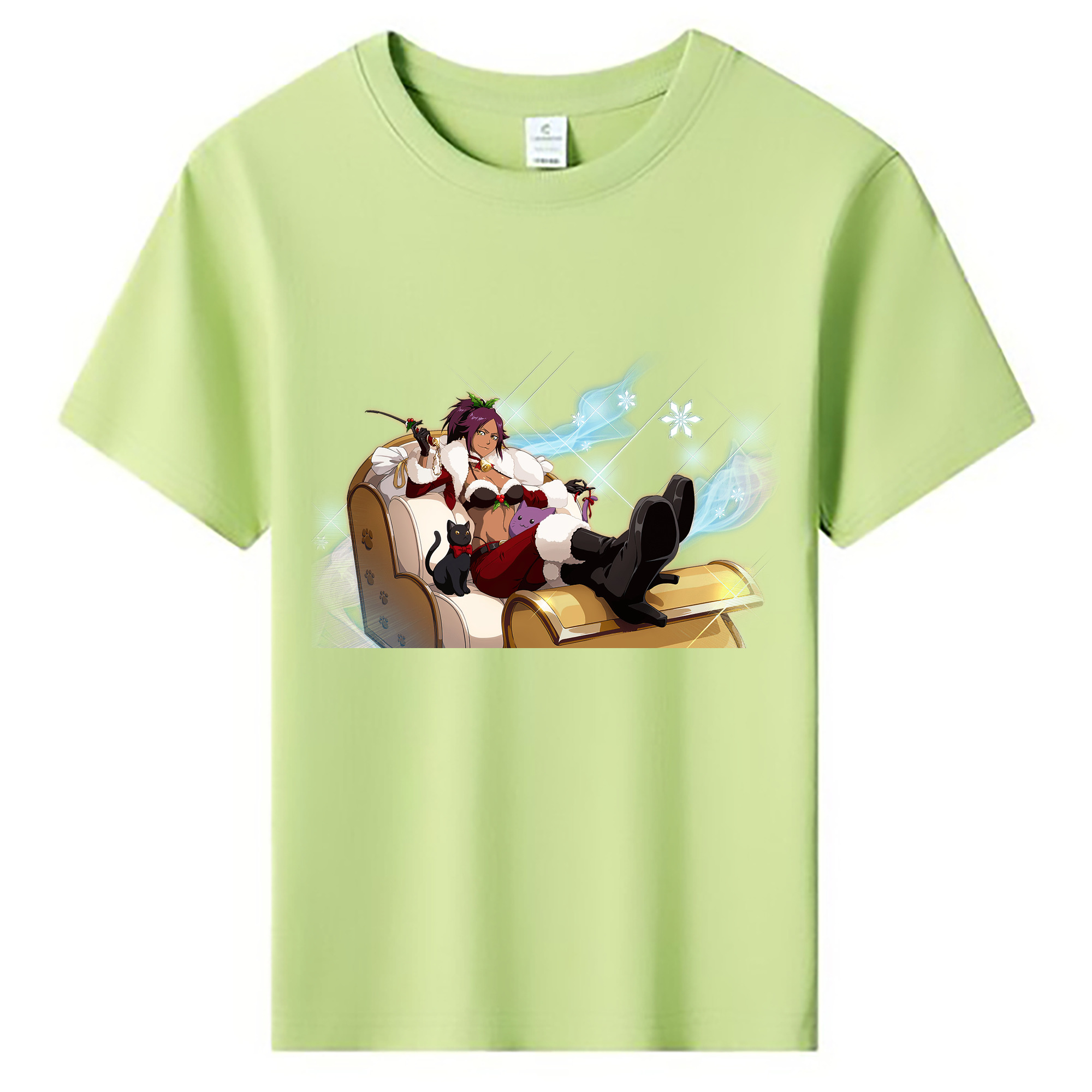 （画像用） ブリーチ 四楓院 夜一（しほういん よるいち） BLEACH Shihouin Yoruichi 綿100％キッズTシャツ（フロントプリント）